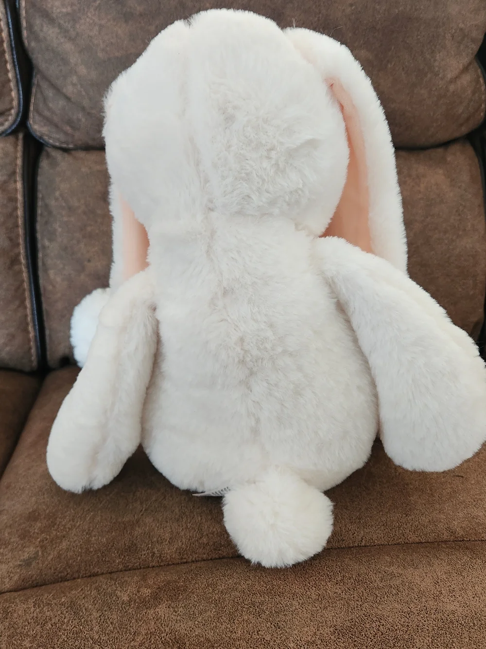 Plush White Bunny Stuffed Animal with Pink Ears - Soft Kids Toy